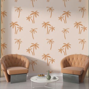 Palm Tree Peel and Stick Wallpaper: Boho Tropical Wall Mural