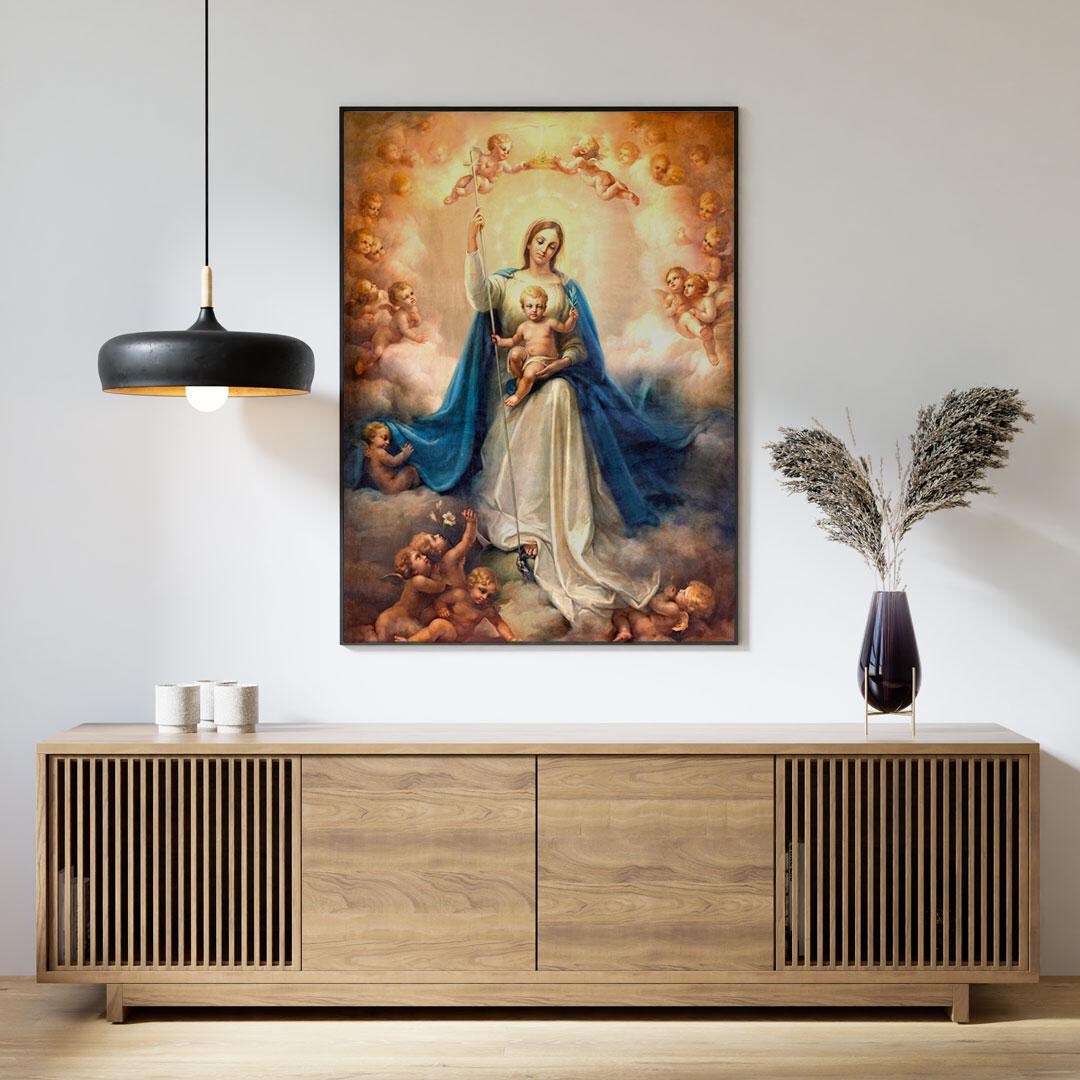 Virgin Mary and Baby Jesus Canvas Painting | Christian Wall Art for ...
