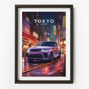 Range Rover Sport in Tokyo Art Print - Range Rover Poster, Range Rover Sport Poster, Tokya Location Print - TAF1038