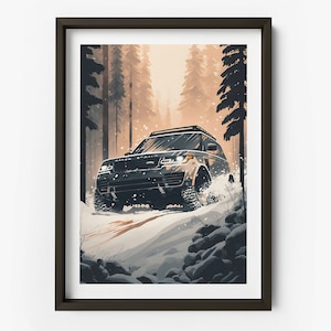 Range Rover Art Print - Land Rover Art Print, Off roading Poster, Range Rover Sport Off Roading, Gifts for Him - TAF1027