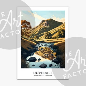 Dovedale Derbyshire Art Print Dovedale Art Print, Derbyshire Poster, Peak District Art Print, Location Print TAF1019 image 6