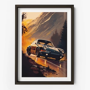 Classic Porsche 911 Art Print - Vintage 911 Art Print, Porsche Poster, Porsche 911, Gift for Him, Fathers Day - TAF1030