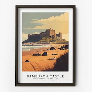 Bamburgh Castle Art Print - Location Print, Bamburgh Wall Art, Northumberland Art Print, Bamburgh Castle Poster - TAF1020