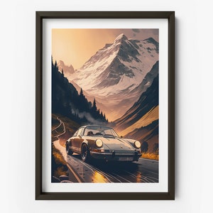 Classic Porsche 911 Print - Porsche 911 Poster, Gifts for him, Birthday Present, Porsche 911 Art Print - TAF1029