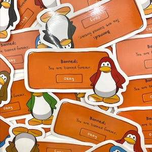Sticker Club Penguin You Are Banned Forever