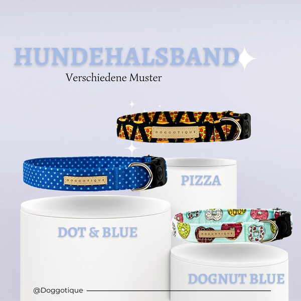 Hundehalsband verschiedene Farben | für kleine und große Hunde | Hundehalsband Bunt | Hundehalsband Verstellbar | Hundehalsband Wasserfest |