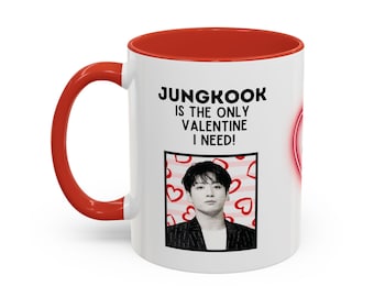 Jungkook Valentine Coffee Mug, Gift for K-Pop Fans, BTS Mug, BTS gift, Fan Merchandise, Army Mug, Jungkook mug, Jk mug, Jk Valentine mug