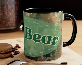 Papa Bär Becher | Bunter Akzent 11 Unzen Becher, Bärenfamilie Design | Geschenk zum Vatertag