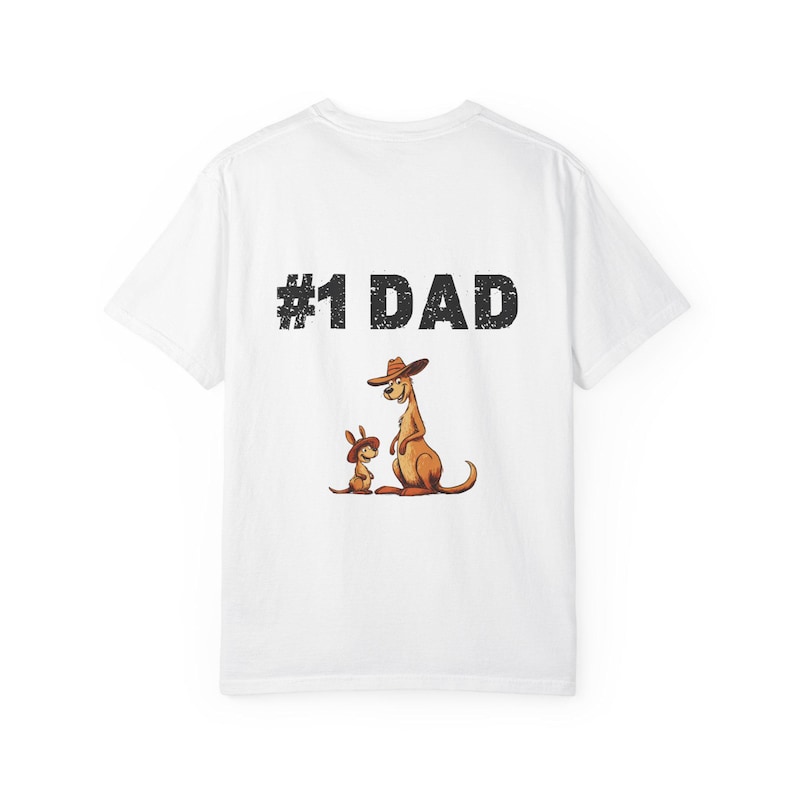 Number One Dad Kangaroo T-Shirt | Fatherhood Graphic Tee image 1