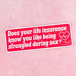 Does Your Life Insurance Know You Like Being Strangled Bumper Sticker