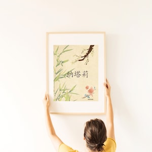 Chinese name minimalist decoration, inspired interior, Perfect and unique gift, Elegant wall art to print.