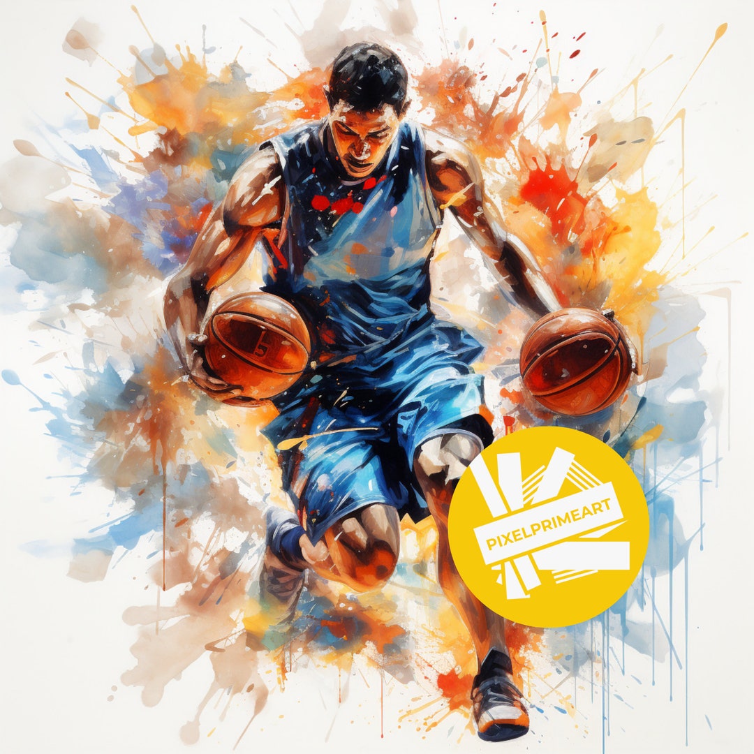 Watercolor Basketball Clipart, Printable Watercolor Clipart, Basketball ...