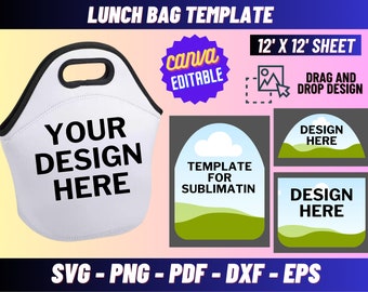 Lunch Bag Template For Sublimation ,Lunch Bag Template, Lunch Tote Sublimation Template, Lunch Sublimation Bag, Sublimation Bag