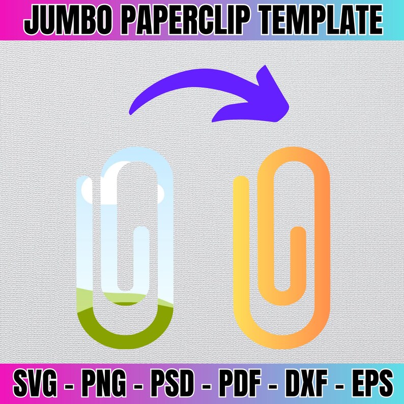 Jumbo Paperclip Template: Bookmark & Snack Clip SVG, Laser Cut File ...