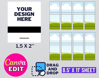Editable Wedding Favor Matchbook Template, Canva Design (Digital Download - svg, png, eps, dxf files)