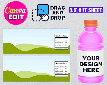 12oz Sport Drink Label Template (Digital Download)