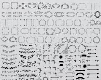 Decorative Elements SVG Bundle: Dividers, Borders, Arrows (Digital Download)