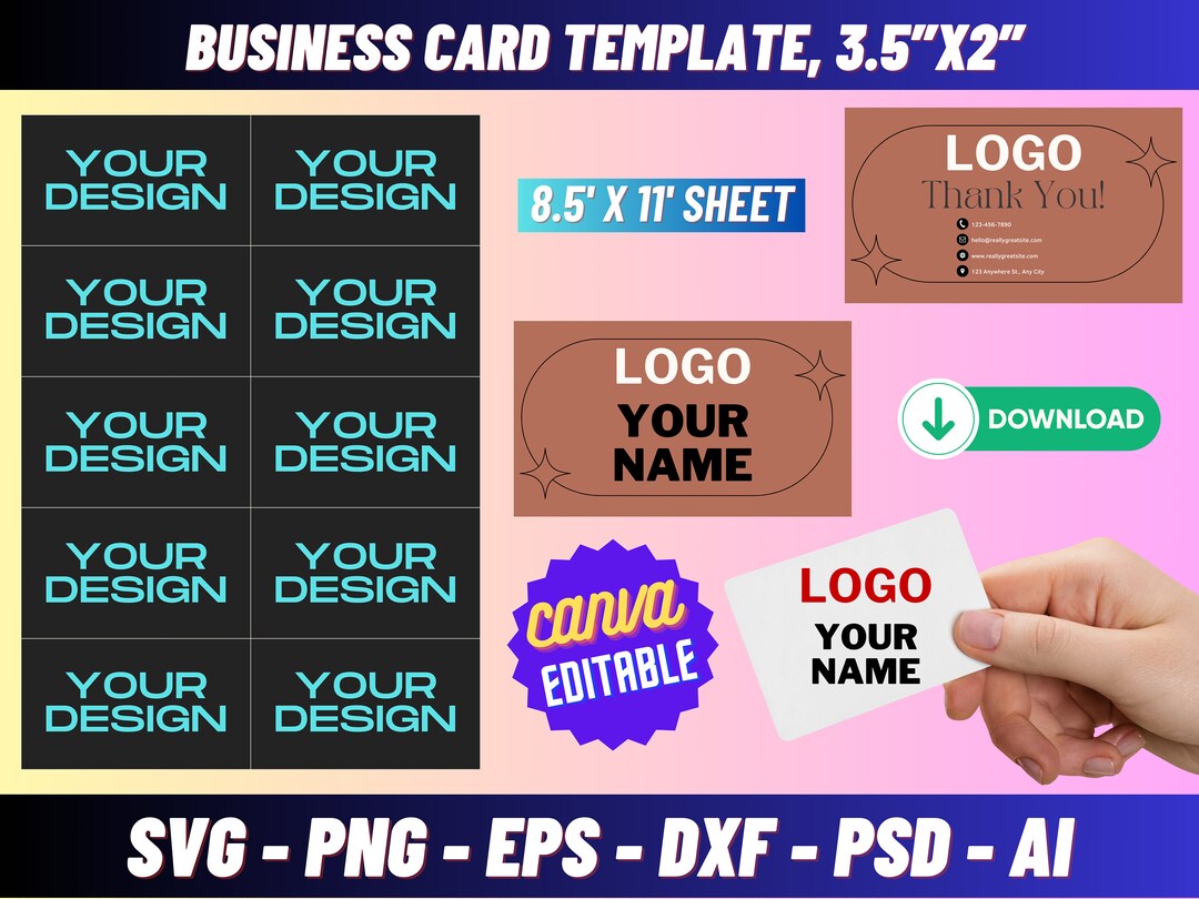 Business Card Template 3 5x2 Business Card Template Business Card Svg Business Card Template 3 5x2 Business Card Template Business Card Svg