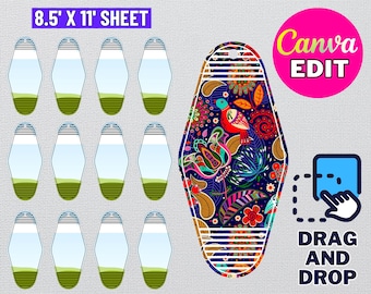 Motel Keychain Template, Sublimation Design (svg, png, eps, dxf)