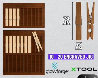 Clothespin Jig Template: Laser Cut & Engraved File (Digital Download)