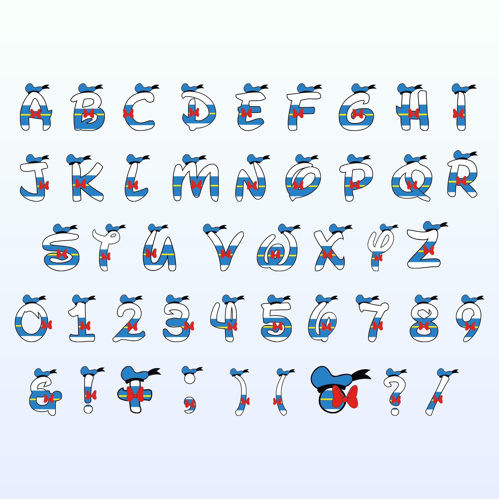 ミッキーマウス アルファベット SVG、ディズニー フォント メガ