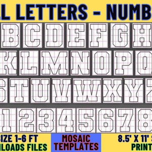 All Letters , Numbers Balloon Mosaic Template, 1-6ft All size Balloon Mosaic, Mosaic Alphabet, Mosaic Numbers zdjęcie 1