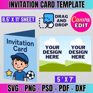 Fold Card Template, Invitation Card template, postcard, SVG, DXF, Png, Psd, cricut. diy
