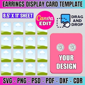 Necklace, Earring Display Card SVG Bundle, Necklace Display Card Template, Card Holder Svg, Jewelry Display Card, Svg For Cricut, Cut Files
