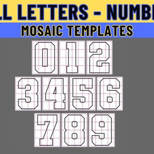 All Letters , Numbers Balloon Mosaic Template, 1-6ft All size Balloon Mosaic, Mosaic Alphabet, Mosaic Numbers zdjęcie 3