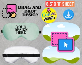 Sleeping Mask Svg, Sleep Eye Mask Template Sublimation, Customized Eye Masks, Personalized Sleeping Masks, Bridesmaid Gifts, Canva Editable