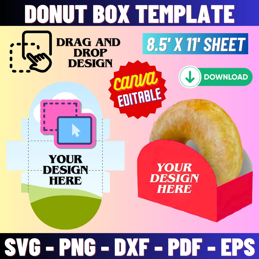Donut Box Template Donut Box Svg Donut Holder Template Party Favors