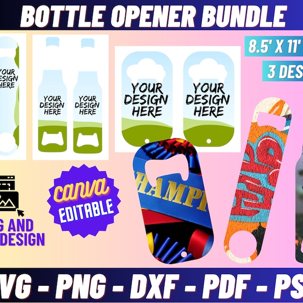 Bottle Opener Bundle, Bottle Opener Template svg, Sublimation Template, Sublimation Template, Beer Bottle Opener template