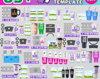 Mega Tumbler Template SVG Bundle: 80+ Designs (Digital Download)
