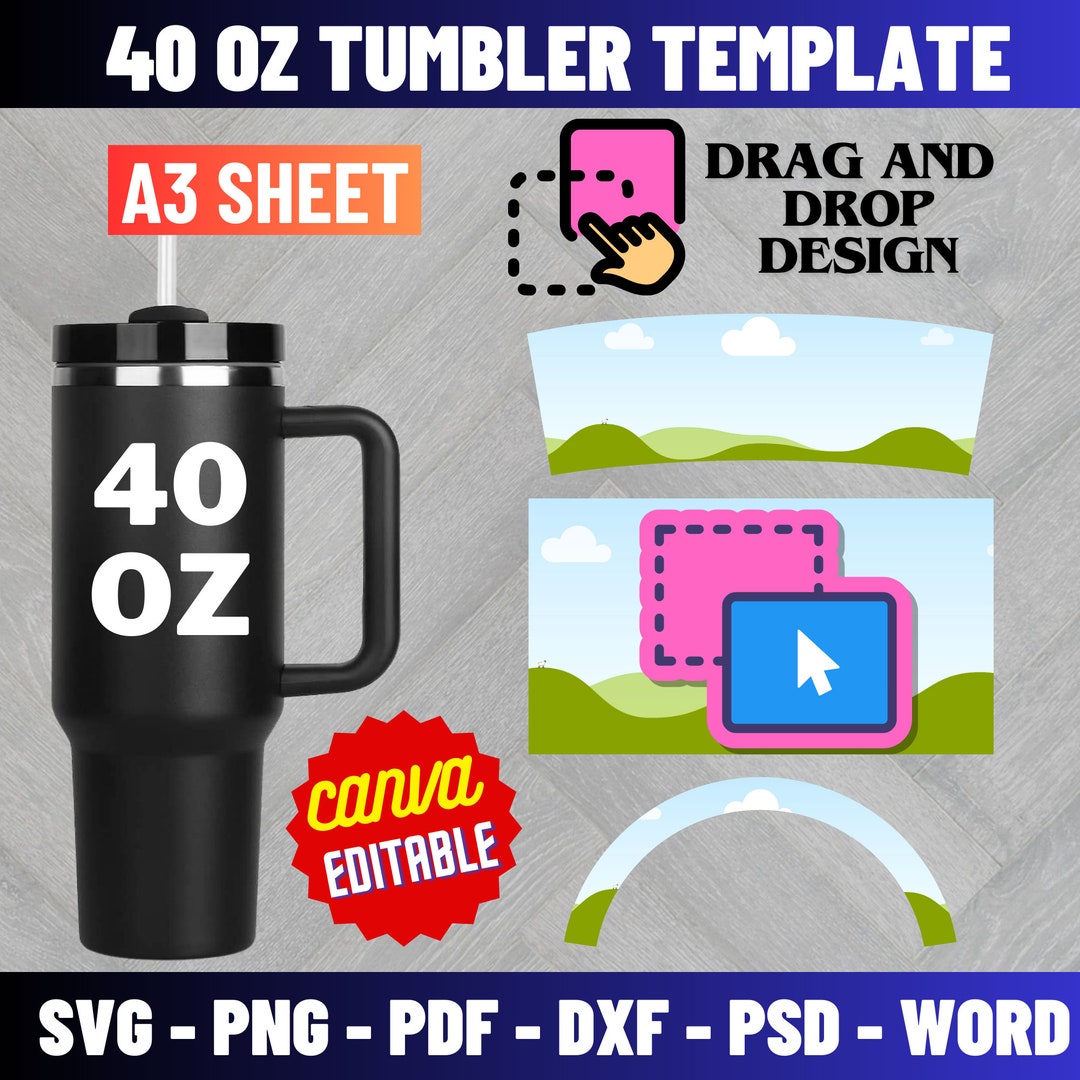40oz Tumbler Template Blank Tumbler Wrap Template Tumbler Template 40 ...
