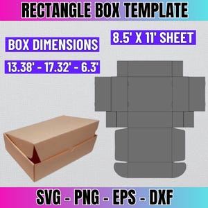 Rectangle Box template svg, Box template svg, Packaging Box svg, Shipping Box, Cut file Box svg, Classic Box, Editable Box template