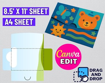 Gift Card Envelope Template, Printable (svg, png, eps, dxf) (Digital Download)