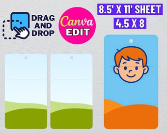Jumbo Paper Clip Display Card Template (svg, png, eps, dxf, pdf, Canva Digital Download)
