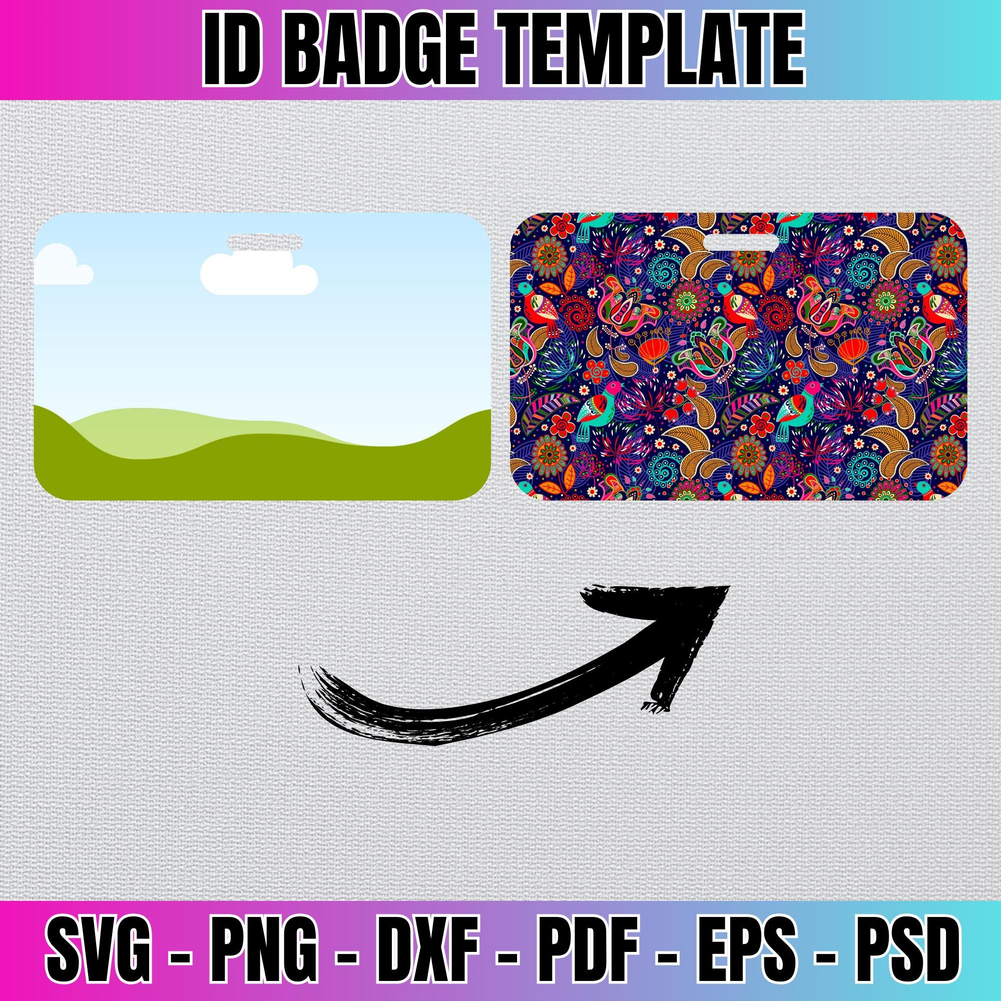 Customizable ID Badge Template: Printable Staff Badge (digital Download ...
