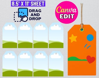 Canva Editable Gift Tag Template: Printable Hang Tags (Digital Download)