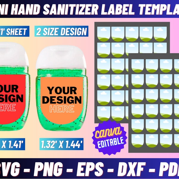 Mini Hand Sanitizer Label Vorlage svg, Hand Sanitize Label svg, Hand Sanitizer leere Vorlage, Vorlage für Etikett