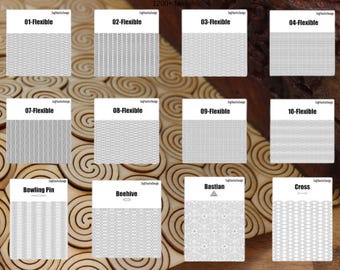 Archivos cortados con láser para bisagras flexibles: más de 70 patrones (descarga digital)