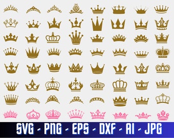 Crown Svg , Crown Png, Queen King Cricut Vector Bundle , Queen King Birthday Party Svg , Png Image T-shirt , Cut File For Cricut
