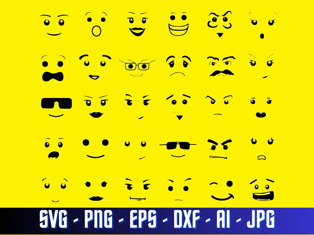 Brick Faces, Brick Faces Svg , Brick Heads Cricut Vector Bundle , Brick