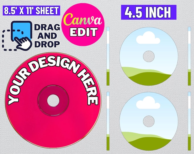 3 Inch Mini CD DVD Label Template SVG Cut File Vector Cricut Png Dxf ...