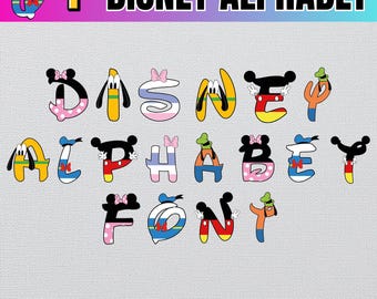 Mickey Mouse Alphabet SVG, Disney Font Mega Bundle (Digital Download)