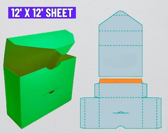 Envelope Box Template, Cut File, Label Wrapper (Digital Download)