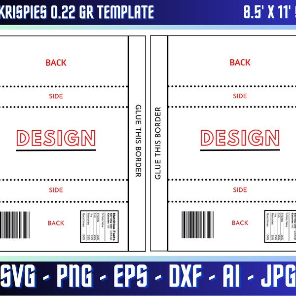 Rice Krispies Treats, Rice Krispies Template Svg, DIY Rice Krispies Template, blank template, Party template, party favor