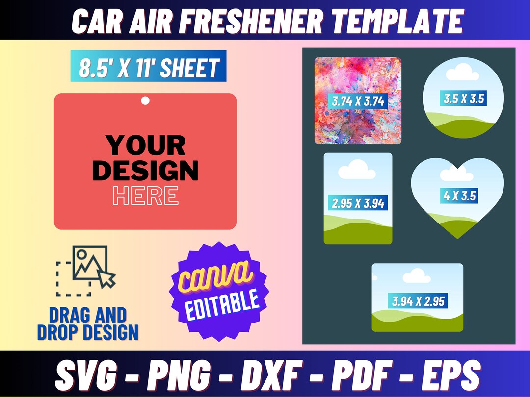 Car Air Freshener Template Bundle, Air Freshener Template, Air