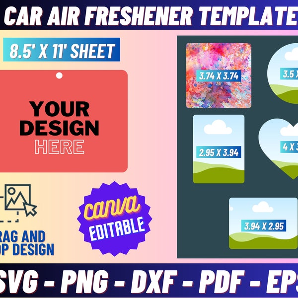 Car Air Freshener Template Bundle, Air Freshener Template, Air Freshener Template png, Custom Air Freshener, Car Air Freshener svg