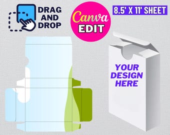 Plantilla SVG de caja de naipes, caja de regalo (descarga digital)